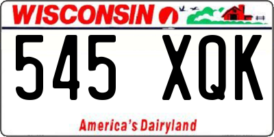 WI license plate 545XQK