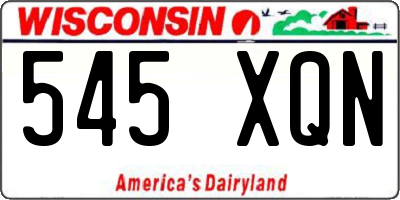 WI license plate 545XQN