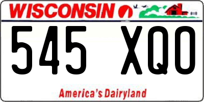 WI license plate 545XQO