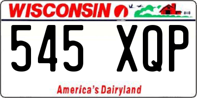 WI license plate 545XQP