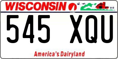 WI license plate 545XQU