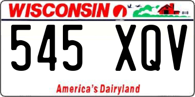 WI license plate 545XQV