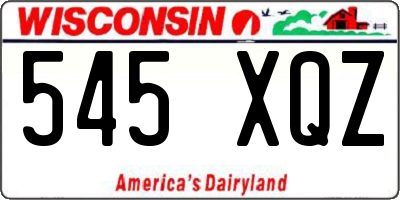WI license plate 545XQZ