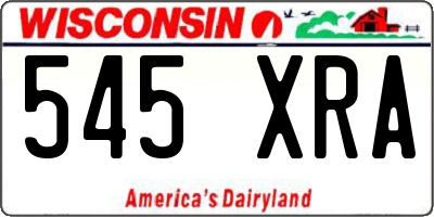 WI license plate 545XRA