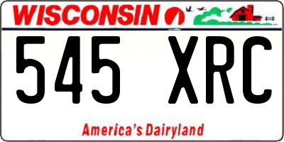 WI license plate 545XRC