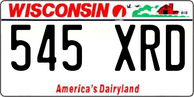 WI license plate 545XRD