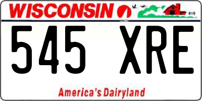 WI license plate 545XRE