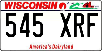 WI license plate 545XRF