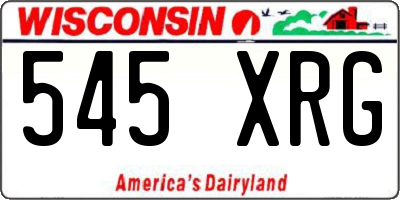 WI license plate 545XRG