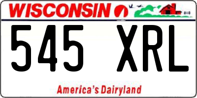 WI license plate 545XRL