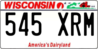 WI license plate 545XRM