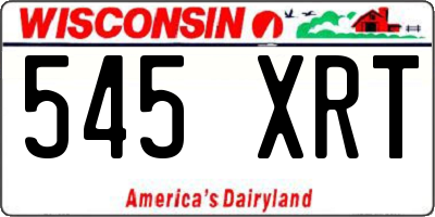 WI license plate 545XRT