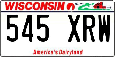 WI license plate 545XRW