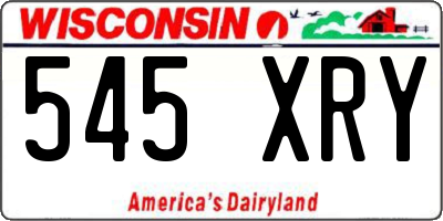 WI license plate 545XRY