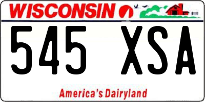 WI license plate 545XSA