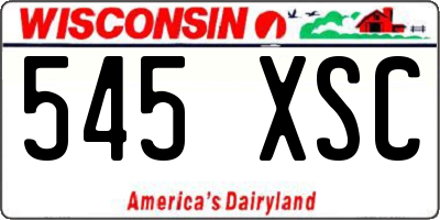 WI license plate 545XSC