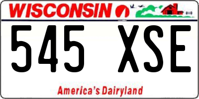 WI license plate 545XSE