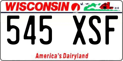 WI license plate 545XSF