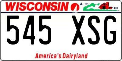 WI license plate 545XSG