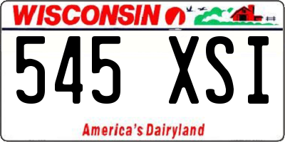 WI license plate 545XSI