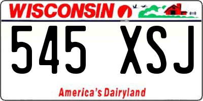 WI license plate 545XSJ