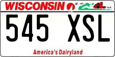 WI license plate 545XSL