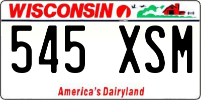 WI license plate 545XSM