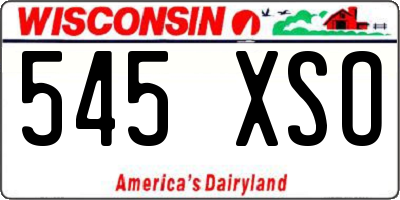 WI license plate 545XSO