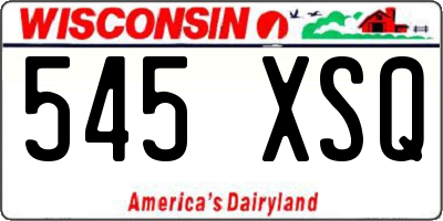 WI license plate 545XSQ