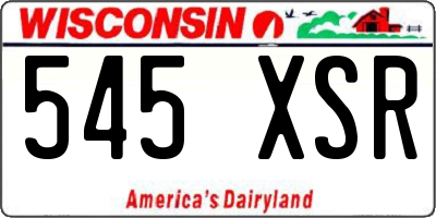 WI license plate 545XSR