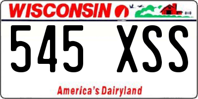 WI license plate 545XSS