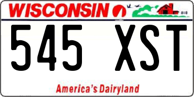 WI license plate 545XST