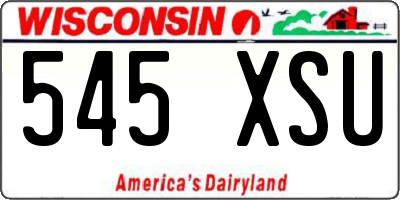 WI license plate 545XSU