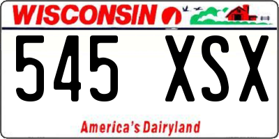WI license plate 545XSX