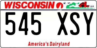 WI license plate 545XSY
