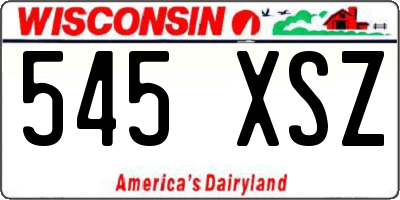 WI license plate 545XSZ