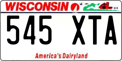 WI license plate 545XTA