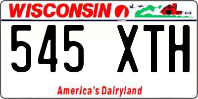 WI license plate 545XTH