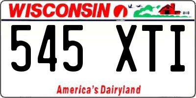 WI license plate 545XTI