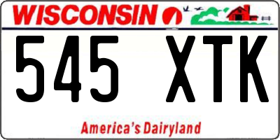 WI license plate 545XTK
