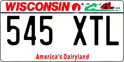 WI license plate 545XTL