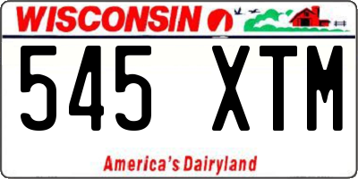 WI license plate 545XTM