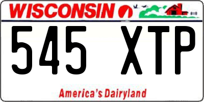 WI license plate 545XTP