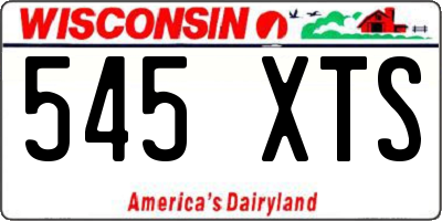 WI license plate 545XTS