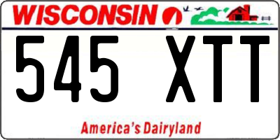 WI license plate 545XTT