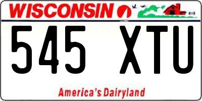 WI license plate 545XTU