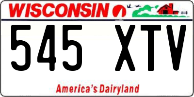 WI license plate 545XTV