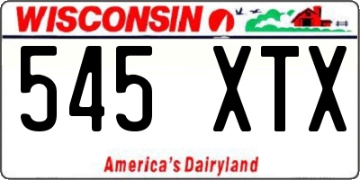 WI license plate 545XTX