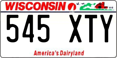 WI license plate 545XTY