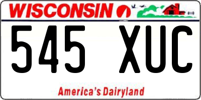 WI license plate 545XUC